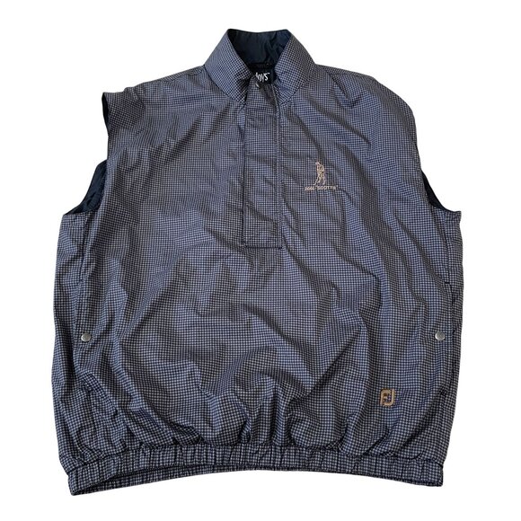 FootJoy DryJoys Golf Vest Men's Size XL Black Gray Houndstooth 2001 Scottie Logo - Picture 1 of 6